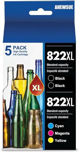 822XL Ink Cartridges Remanufactured for Epson 822XL Ink Cartridges for Epson 822XL T822 for Epson Workforce Pro WF-3820 WF-3823 WF-4820 WF-4830 WF-4833 WF-4834 Printer 5 Pack in Saudi Arabia