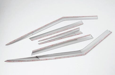 مجموعة أقنعة النافذة الواقية من المطر بشريط من AUTOCLOVER مكونة من 6 قطع لسيارة Land Rover Range Rover Evoque 2012 2013 2014 2015 2016 2017 2018 2019 / عاكسات النوافذ، ستائر تهوية خارج القناة (كروم) in Kuwait