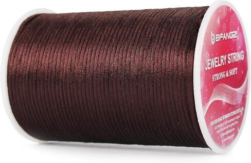 Satin Rattail Nylon Cord,2.5mm x 110 Yards Brown Beading String for Macrame Jewelry Necklaces Bracelets Making Chinese Knot Craft Trim Bulk Beading Thread(2.5, Brown) (DX2203FUTI) in Saudi Arabia