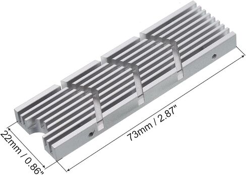 uxcell 1 Pack M.2 2280 NVME SSD Heatsink مع قاعدة بالوعة الحرارة، وسادات حرارية من السيليكون، مفك براغي، 73x22x6 مم، فضي in Saudi Arabia