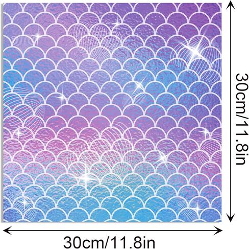 VIVIQUEN 24 حزمة من الورق على الوجهين بنمط حورية البحر، مقاس 30.48 سم باللون الأرجواني من ورق القصاصات المزخرف ورق الحرف اليدوية المطوي بشكل مسطح لبطاقة الخلفية DIY لصنع ديكور ألبوم القصاصات in Kuwait