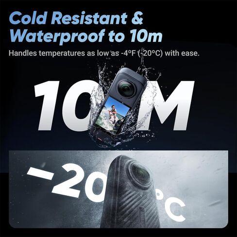 Insta360 CINSABMA X4 360 Camera 284752: Tiny 2.7K Action Camera, Hands-Free POV, Waterproof Bundle with 2 YR CPS Enhanced Protection Pack and Lexar Professional 128GB 1066x MicroSDXC Memory Card in Saudi Arabia
