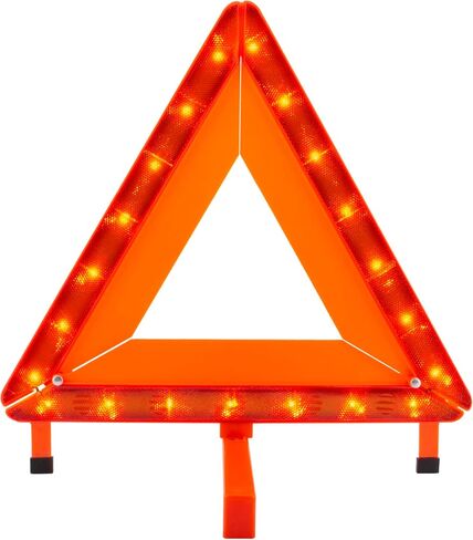 1 قطعة لمبات LED تحذير عاكس للسلامة على الطرق مثلث عاكسات إطار تحذير مثلث مثلث مثلث الطوارئ لبناء الطرق وشاحنات العمل والجرارات والمقطورات ومركبات الصيانة in Saudi Arabia