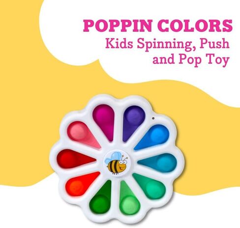 Poppin Colors Sensory Toy with Numbers and Multicolor Bubbles - Fidget Popper Spinning Toy for Color & Shape Recognition - Builds Sensory and Motor Skills for Kids Ages 15 Months+ in Saudi Arabia