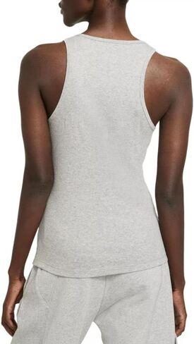 تيشيرت Sportswear Essential مضلع بدون أكمام للنساء من Nike (رمادي داكن/هيذر) (كبير) in Saudi Arabia