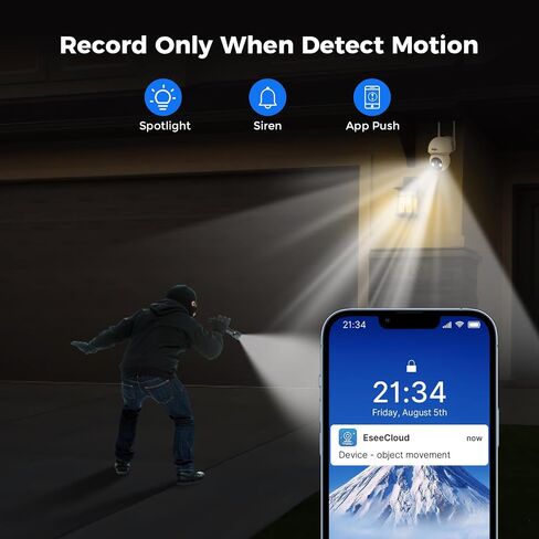 Hiseeu Solar Camera, 4MP 100% Wireless WiFi Camera Outdoor, Humanoid Detection, PTZ 360° View, Color Night Vision, IP66 Waterproof, 2-Way Audio, 2.4G WiFi, Compatible with NVR, No Monthly Fee, 2PCS in Saudi Arabia
