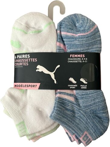 PUMA Low Cut Athletic Socks for Women, 6 Pairs, Sizes 5-9.5 in Saudi Arabia