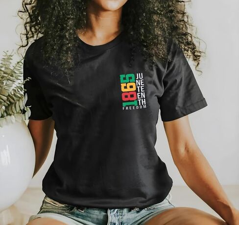 قمصان Juneteenth قمصان التاريخ الأسود: حرية المرأة منذ عام 1865 برسومات قوس قزح، قمصان كاجوال بأكمام قصيرة in Kuwait