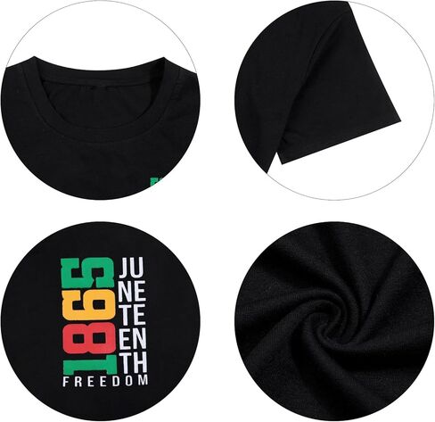 قمصان Juneteenth قمصان التاريخ الأسود: حرية المرأة منذ عام 1865 برسومات قوس قزح، قمصان كاجوال بأكمام قصيرة in Kuwait