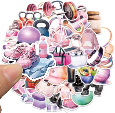 Sports Aesthetics Stickers for Adults Teens, 50PCSCute Vinyl Waterproof Sports Equipment Mixed Stickers Bulk for Water Bottle, Phone Skateboard Laptop, Sport Gift, Sport Party Favors (Sports) in Kuwait
