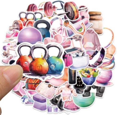 Sports Aesthetics Stickers for Adults Teens, 50PCSCute Vinyl Waterproof Sports Equipment Mixed Stickers Bulk for Water Bottle, Phone Skateboard Laptop, Sport Gift, Sport Party Favors (Sports) in Kuwait