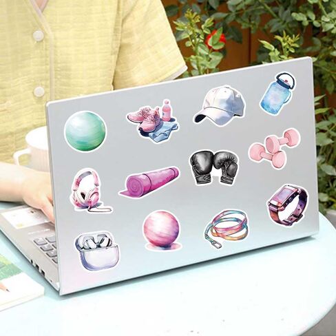 Sports Aesthetics Stickers for Adults Teens, 50PCSCute Vinyl Waterproof Sports Equipment Mixed Stickers Bulk for Water Bottle, Phone Skateboard Laptop, Sport Gift, Sport Party Favors (Sports) in Kuwait