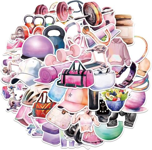 Sports Aesthetics Stickers for Adults Teens, 50PCSCute Vinyl Waterproof Sports Equipment Mixed Stickers Bulk for Water Bottle, Phone Skateboard Laptop, Sport Gift, Sport Party Favors (Sports) in Kuwait