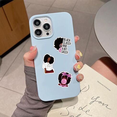 50 قطعة من ملصقات الميلانين بأنماط مغني البوب ​​الأسود ملصقات سحرية للفتاة السوداء ملصقات فينيل مقاومة للماء لزجاجات المياه والأمتعة والكمبيوتر المحمول وهاتف السيارة للمراهقين والبالغين in Kuwait