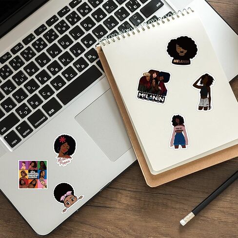 50 قطعة من ملصقات الميلانين بأنماط مغني البوب ​​الأسود ملصقات سحرية للفتاة السوداء ملصقات فينيل مقاومة للماء لزجاجات المياه والأمتعة والكمبيوتر المحمول وهاتف السيارة للمراهقين والبالغين in Kuwait