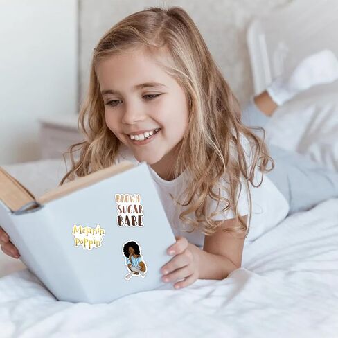 50 قطعة من ملصقات الميلانين بأنماط مغني البوب ​​الأسود ملصقات سحرية للفتاة السوداء ملصقات فينيل مقاومة للماء لزجاجات المياه والأمتعة والكمبيوتر المحمول وهاتف السيارة للمراهقين والبالغين in Kuwait