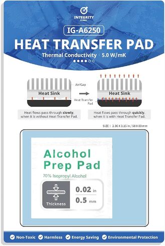 Technology IG-A6250 High Performance Thermal Pad-60-80-2.0 - Thermal Conductivity 5.0 W/mK - for IC SSD CPU GPU Heat Sink LED Chipset Cooling in Saudi Arabia