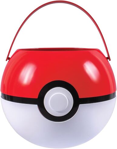 Disguise Pokeball Halloween Candy Pail, Official Pokemon Treat Pail Costume Accessory for Kids Red & White, 7.5 Inch Width in Saudi Arabia