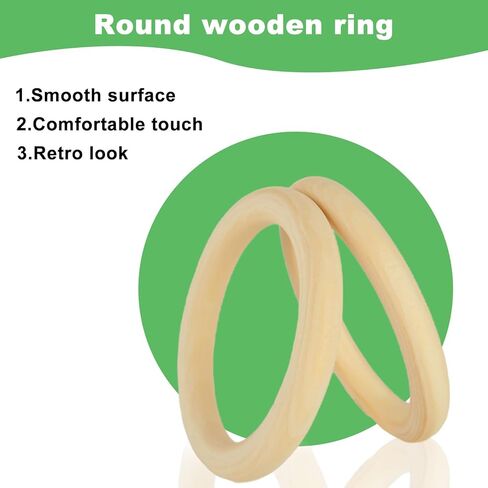 40 Pcs Natural Wood Rings, 3.15" Dia Unfinished Smooth Wooden Rings for DIY, Craft, Jewelry Making, Macrame Supplies in Saudi Arabia