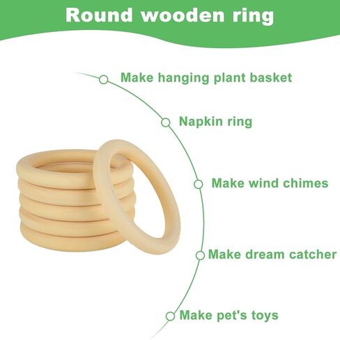 40 Pcs Natural Wood Rings, 3.15" Dia Unfinished Smooth Wooden Rings for DIY, Craft, Jewelry Making, Macrame Supplies in Saudi Arabia