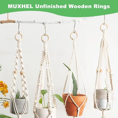 40 Pcs Natural Wood Rings, 3.15" Dia Unfinished Smooth Wooden Rings for DIY, Craft, Jewelry Making, Macrame Supplies in Saudi Arabia