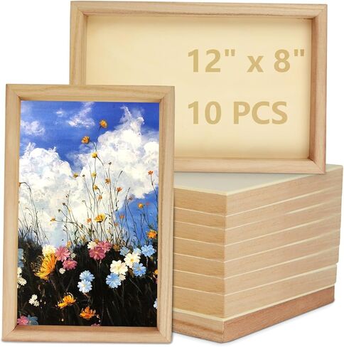 10 عبوات من لوحات الألواح الخشبية مقاس 12 × 8 بوصة، لوحات قماشية خشبية غير مكتملة، ألواح صب طلاء الخشب لصب الطلاء، مشاريع فنية ذاتية الصنع، استخدام الفنون مع الزيوت الأكريليك in Kuwait