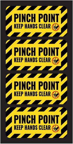 Pinch Point Stickers (Small) | Pinch Point Warning Sticker| Safety Label | Powered Machinery and Equipment - Heavy-Duty, Ultra Durable – USA Made (2x1 inch), 4 Labels in Saudi Arabia
