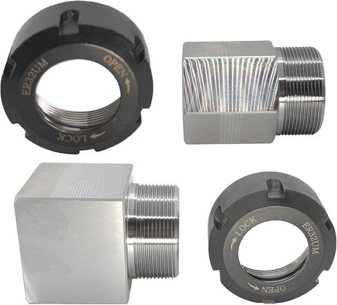 ER40 Square Collet Block, ER40 Square Collet Holder, ER40 Square Collet Chucks Block, 0.005 mm Accuracy Carbon Steel Workholding Holder for CNC Lathe Engraving Machine in Saudi Arabia