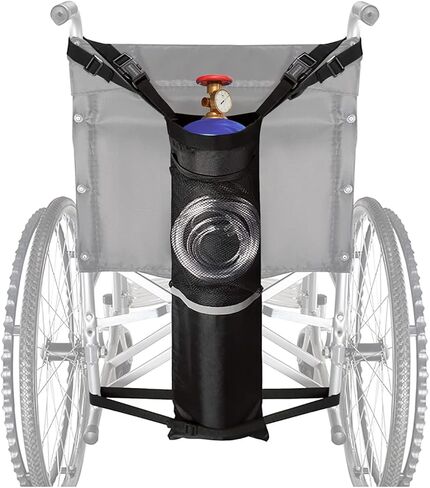 حامل خزان الأكسجين للكرسي المتحرك، حقيبة أسطوانة الأكسجين مع أبازيم، حقيبة كرسي متحرك خزان الأكسجين الطبي المحمولة للسفر، تناسب معظم أسطوانات الأكسجين (مزدوج) in Kuwait