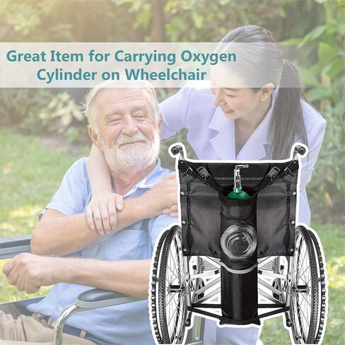 حامل خزان الأكسجين للكرسي المتحرك، حقيبة أسطوانة الأكسجين مع أبازيم، حقيبة كرسي متحرك خزان الأكسجين الطبي المحمولة للسفر، تناسب معظم أسطوانات الأكسجين (مزدوج) in Kuwait
