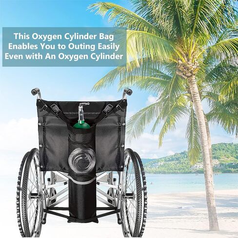 حامل خزان الأكسجين للكرسي المتحرك، حقيبة أسطوانة الأكسجين مع أبازيم، حقيبة كرسي متحرك خزان الأكسجين الطبي المحمولة للسفر، تناسب معظم أسطوانات الأكسجين (مزدوج) in Kuwait