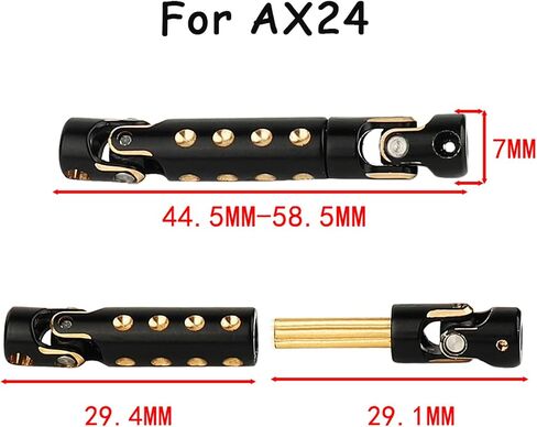 Brass Black Coating Drive Shafts with Round Shaped Hole for Axial AX24 1/24 RC Crawler Metal Driveshaft Upgrade Part in Saudi Arabia