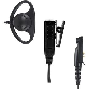 6 Pin M5 Walkie Talkie Earpiece Headset Ear Mic Piece with Ptt Mic for Motorola Ailunce dmr Ham Radio ha1g hd1 hd-1 gp328plus ex500 for Retivise nr30 rt29 rt29d rb47 rt89 rb23 rt68(D Shape)