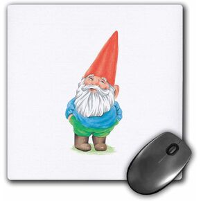 لوحة ماوس 3dRose LLC مقاس 8 × 8 × 0.25 بوصة، Gnome Garden Gnome Cartoon Elf (mp_123988_1)