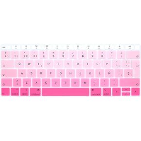 غطاء لوحة مفاتيح من السيليكون باللغة الإسبانية من HRH لجهاز MacBook Newest Air 13 بوصة إصدار 2018 A1932 مع شاشة Retina ومعرف اللمس، تصميم أوروبي - أسود in Kuwait