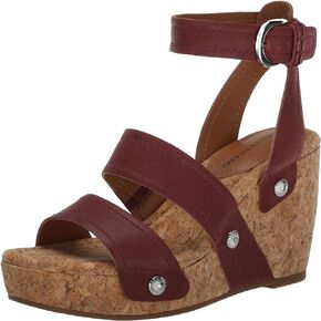 Lucky Brand Women's VALINTINA Wedge Sandal, Brownstone, 12