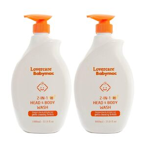 2-Pack Lovercare Babymac 2-in-1 Head & Body Wash Tear Free 2 x 33.8 Fl Oz