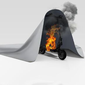 FLASLD Fireproof Lithium Battery Cover, Fastest & Simplest Way to Isolate and Extinguish Small Fires, Fire Blanket for E-scooter and E-bike (79×79 inch - Grey)