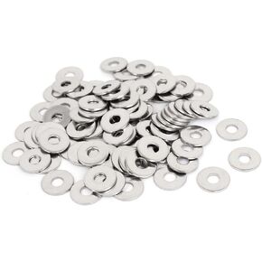 uxcell M6x18mmx1.5mm Stainless Steel Round Flat Washer for Bolt Screw 100Pcs