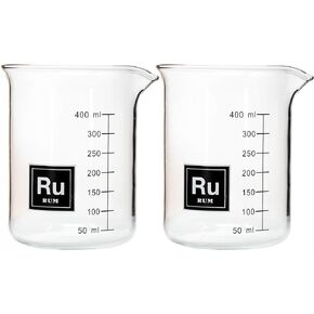 Set of 2 Laboratory Beaker Rocks Glasses-Vodka-16 ounces Each