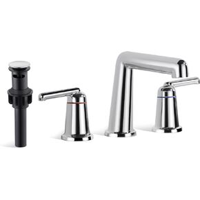 Bathroom Sink Faucets Brass Single Handle Faucet 1 or 3 Holes with Pop-up Drain, Bathroom Faucet Vanity Rv Lavatory Washbasin Widespread Brushed Nickel