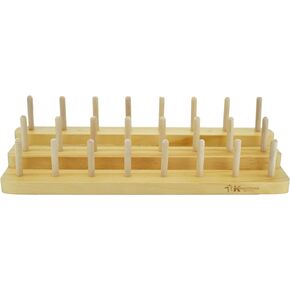 Kingfisher Fly Tying Thread Spool Stand, 24 Spools Capacity, Natural Beech Wood, 3 Layers, 1.57 inch (4cm) Tall Dowels.
