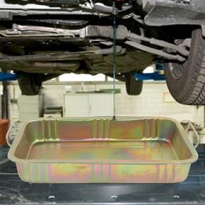 Oil Drip Tray Pan, Galvanized Oil Drip Tray Pan Professional Metal Drain Container Universal Auto Repair Tool for Vehicle(640x440x105mm)