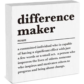 Difference Maker Gift for Women Men Thank You Gifts for Teacher Doctor Coach Boss Manager Difference Maker Sign for Office Desk Decor 5 X 5 Inch