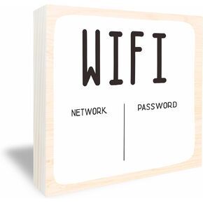 Minimalism WiFi Password Wooden Box Sign, 6X6 Inch Rustic Desk Decor For Home & Office Decoration & Accessories - A11