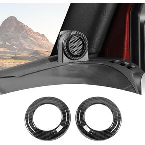 for Jeep JK A Pillar Speaker Trim Cover Rings Compatible with 2007-2014 Jeep Wrangler JK JKU Carbon Fiber Interior Accessories 2pcs