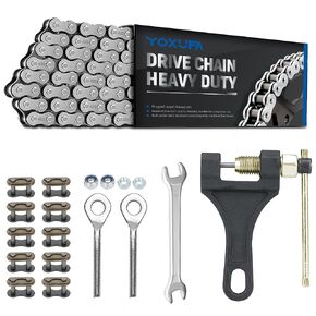 YOXUFA 420 Motorcycle Chain 420 Standard Roller Chain 132 Links for 50cc 110cc 125cc SSR TaoTao Coolster Apollo Baja ATV Pit Dirt Bike 212cc Mini Bike Chinese 4 Wheeler Quad Scooter Heavy Duty Parts