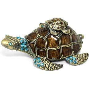 MCtraddy Welforth Turtle on Turtle Jewelry Box w/Crystals