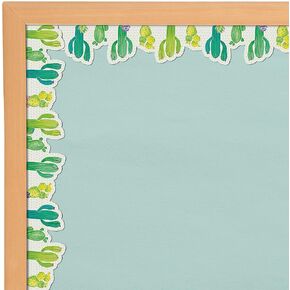 Vibrant Multicolor Cactus Bulletin Board Borders - 36" x 2.75" (Pack of 12) - Unique Design - Perfect for Classroom and Home Organization
