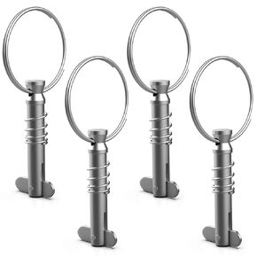 4 Pack 1/4inch(6.3mm) Diameter Quick Release Pin with Drop Cam & Spring, Effective Length 1.65inch( 41.9mm), Total Length 3 inch( 76.2mm)-316 Stainless Steel Bimini Top Pin, Marine Hardware